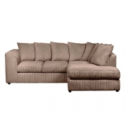 Oxford Coffee Cord Fabric Corner Sofa – Right Hand Facing – The Online Sofa Shop