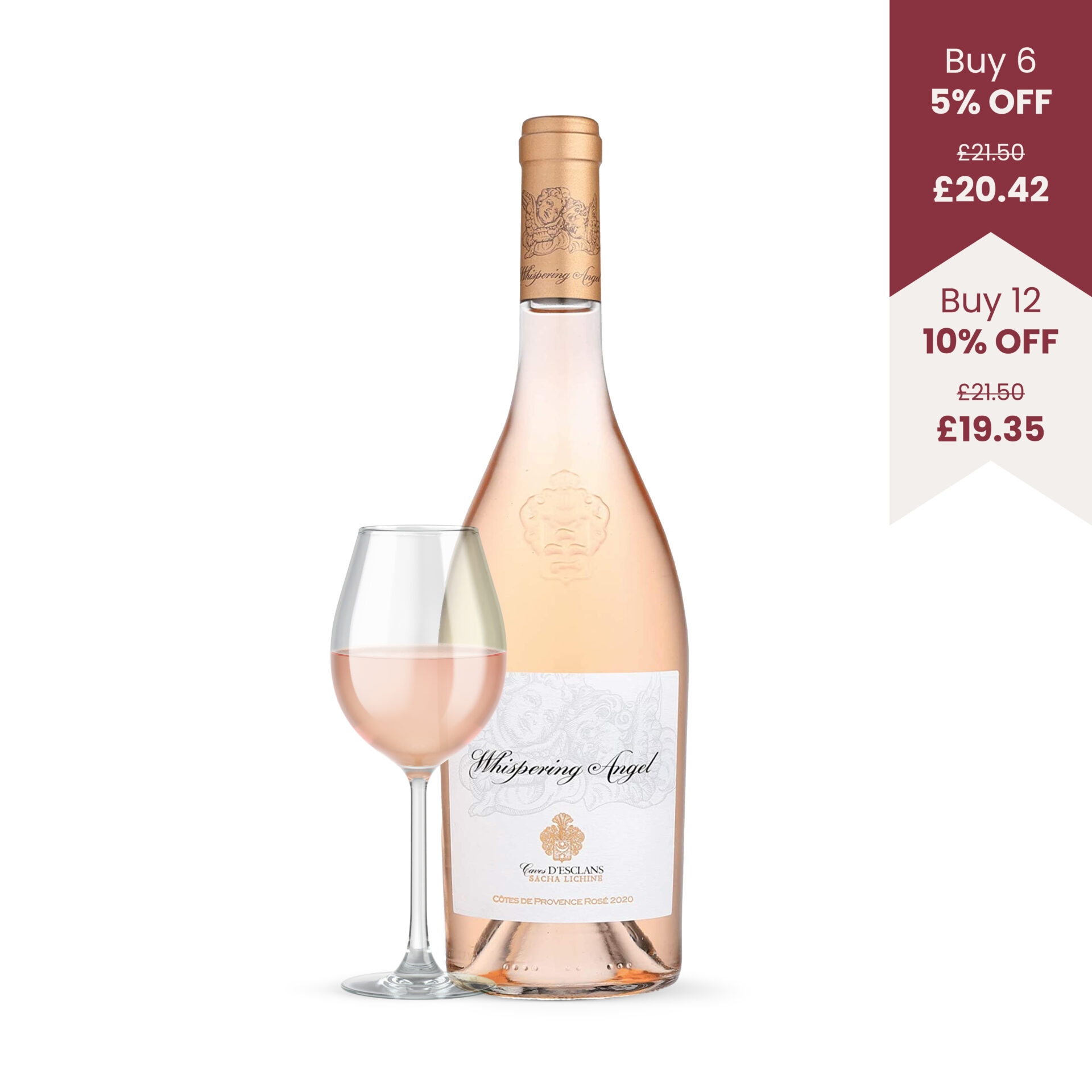 Whispering Angel Provence Rose – 1 x 75cl Bottle – Waterside Wines