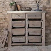 Rustic Aldsworth 8 Drawer Metal Topped Storage Unit