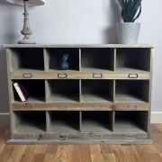 Large Rustic Spruce Storage Box Unit