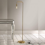 Industrial Style Curved Metal Floor Lamp Satin Brass – By CGC Interiors