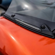 SEQUENTIAL LED WINDSHIELD TRIM FOR 2015-UP ROAD GLIDE – Gloss Black – Rick Rak