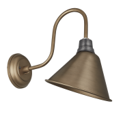 Industville – Swan Neck Cone – 8 Inch – Wall Light Fixture – Brass Colour – Brass Material – 32 CM X 21 CM X 35 CM