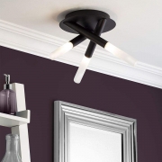 Triple Cross Tube Ceiling Light Matt Black – By CGC Interiors