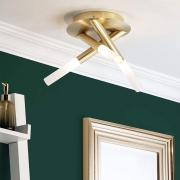 Triple Cross Tube Ceiling Light Satin Brass – CGC Retail Outlet