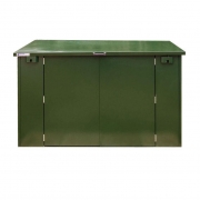 3×6 SafeStor Ripon Secure Triple-Door 3-Bike Store, Dark Green – Steel – Kintech – Spearhead Outdoors