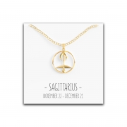 Sagittarius Zodiac Necklace – Silver, Rose Gold & Gold Gold – Happy Kisses