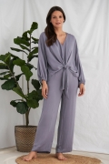 Satin Loungewear Set in Grey UK 12-14 / Grey