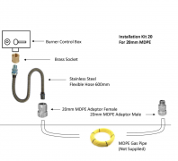 Brightstar Fires Installation Kit for 20mm MDPE – Outdoor Fire pit accessories – Forno Boutique