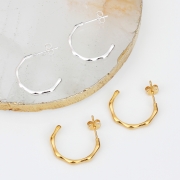 18ct Gold Plated Or Sterling Bamboo Hoop Earrings – Hurley Burley