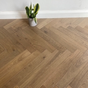 Limed Smoked Grey Herringbone – 14mm – Water & Scratch Resistant – Wood Floor Store