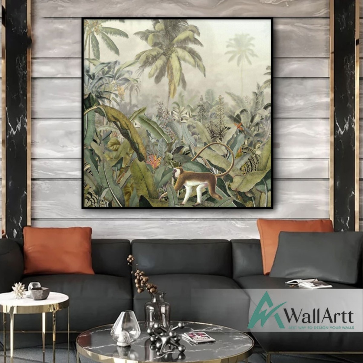 Tropical Forest II Textured Partial Oil Painting – Flowers & Nature – Home Decoration – Wall Artt