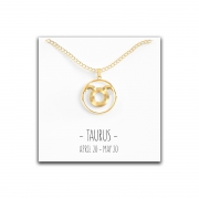 Taurus Zodiac Necklace – Silver, Rose Gold & Gold Gold – Happy Kisses