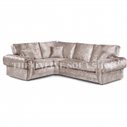 Chelsea Crushed Velvet 4 Seater Corner Sofa – Mink – Left Hand Facing – The Online Sofa Shop