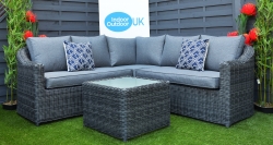 Burley Corner Rattan Sofa Set- In Grey MID JULY