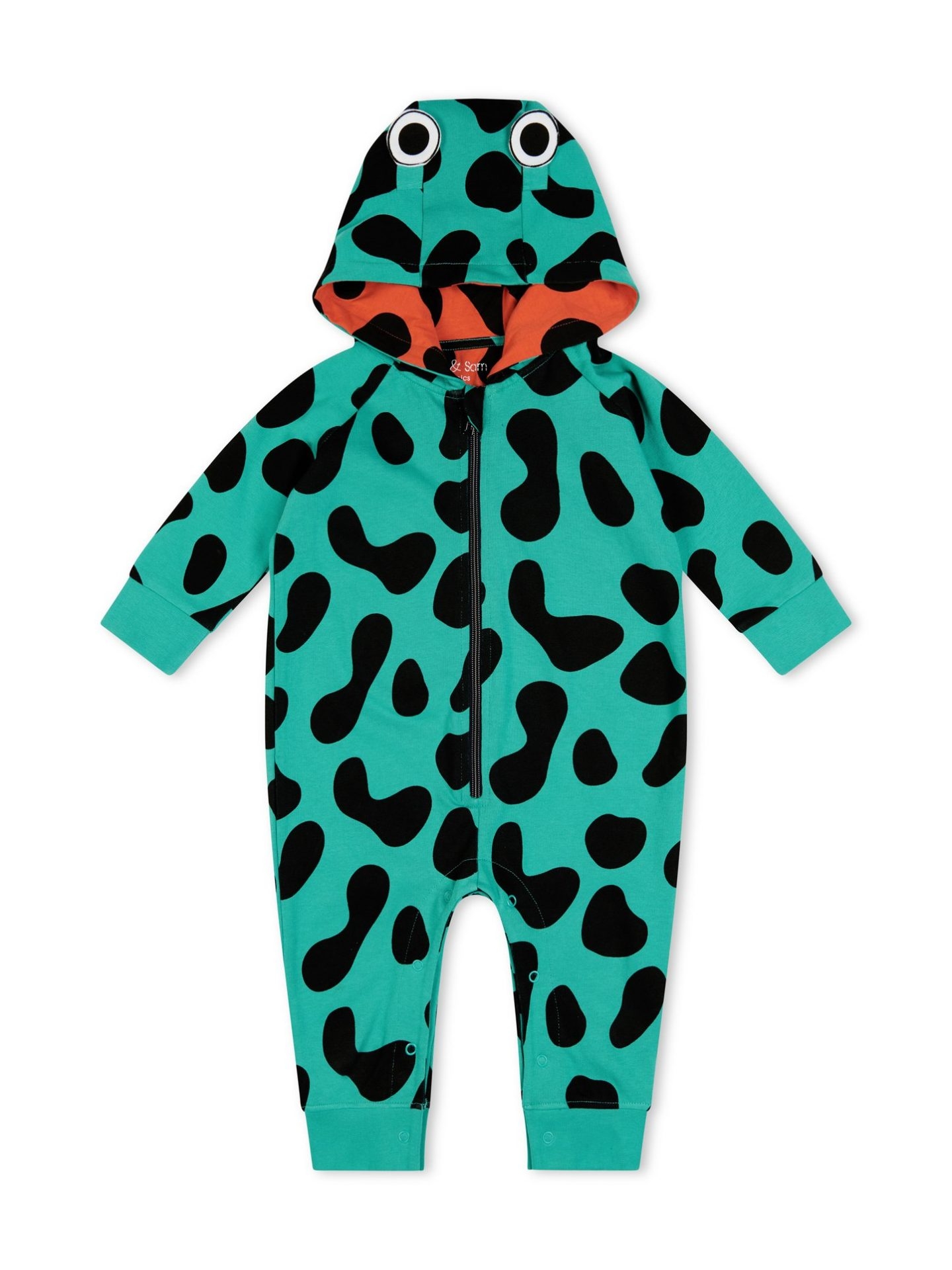 Green Frog Camo Sweat Romper – 3-6m – Lucy & Sam – Ethikel