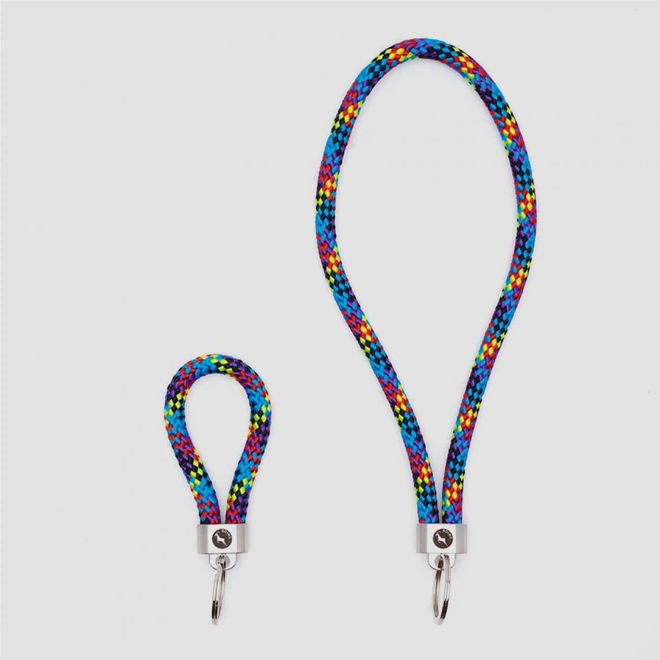 Rainbow Road Steel Key Fob – Key Fob – Medium (13cm long loop) – Boing Apparel- Boing Jewellery