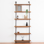 6 Shelf Industrial Chunky Pipe Shelving Unit, 75cm30cm – Acumen Collection