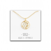 Virgo Zodiac Necklace – Silver, Rose Gold & Gold Gold – Happy Kisses