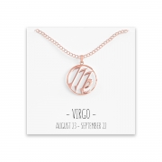 Virgo Zodiac Necklace – Silver, Rose Gold & Gold Rose Gold – Happy Kisses