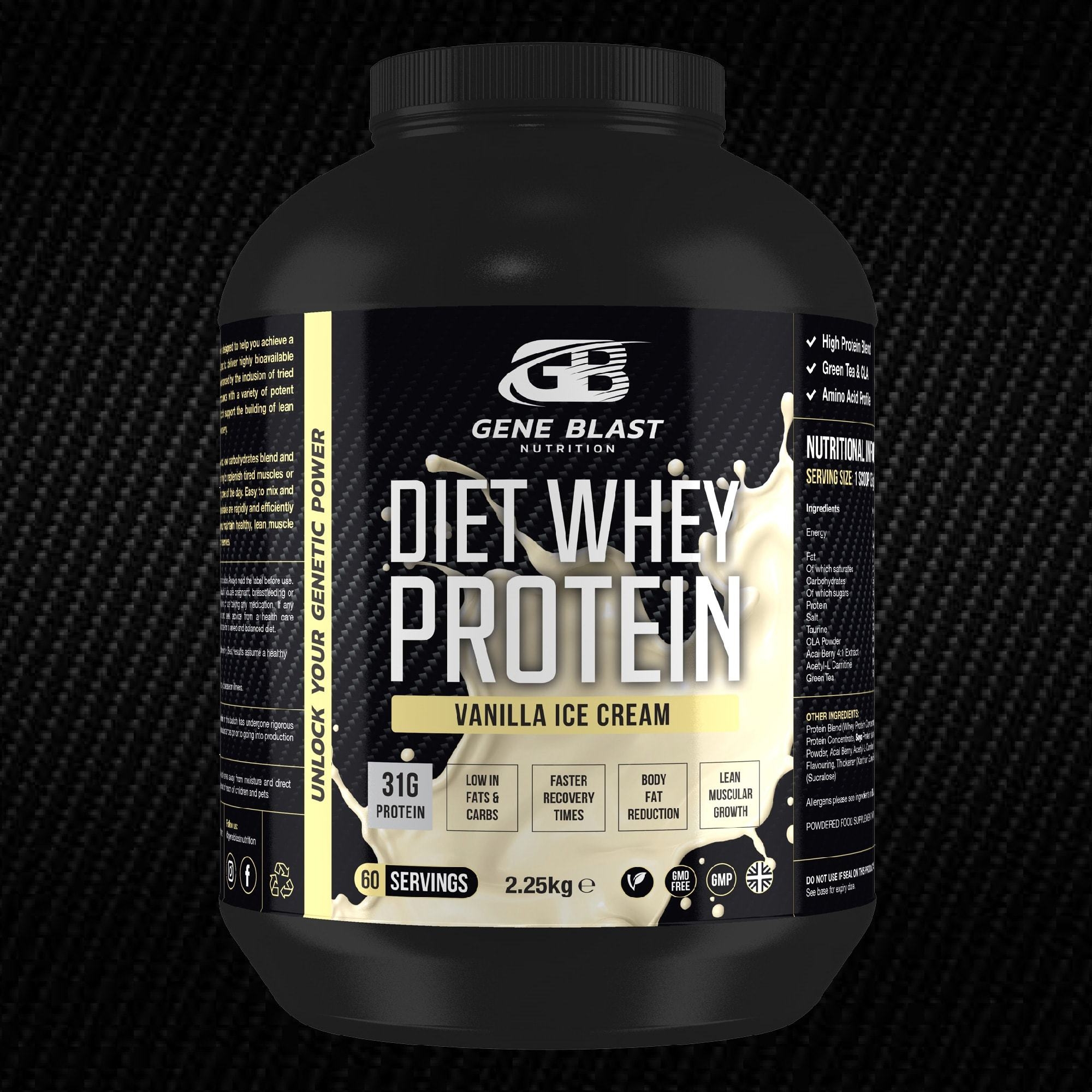 Diet Whey Protein 2.25kg 60 Servings – Vanilla Ice Cream