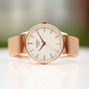 Ladies Architēct Blanc – Modern Font Engraving – Rose Gold Mesh Strap – Stainless Steel – Architect Watches