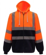 Yoko Hi-Vis Zip Hoodie (HVK07) – Orange/ Navy – 3XL – Uniforms Online