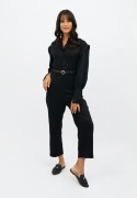 Dakar TENCEL Straight Leg Jumpsuit in Licorice Black – M – M – Ethikel