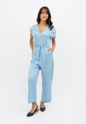 Dakar TENCEL Straight Leg Jumpsuit in Sommerhus Blue – XS – XS – Ethikel