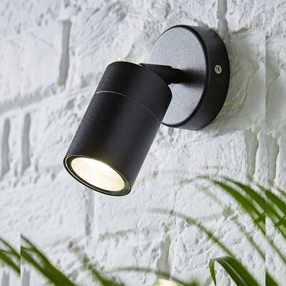 Stainless Steel Adjustable Outdoor Wall Spotlight – Choice Of Colours Black – By CGC Interiors