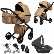 Anex E-Type 3 in 1 Travel System & Maxi Cosi Car Seat- Caramel – CrN-13-MC None – Cabriofix in Black – Maxi Cosi FamilyFix 360 Base (to go with Pebble