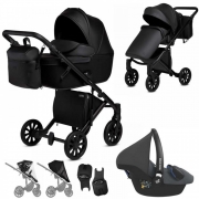 Anex E-Type 3 in 1 Travel System & Maxi Cosi Car Seat- Noir – CrN-01-MC Sun Protector – Grey – Cabriofix in Black – Maxi Cosi EasyFix Base (to go with