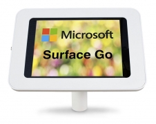 armourdog® LocPad anti-theft tablet kiosk for the Microsoft Surface Go – Camera open – Goose neck (desk mount only)