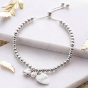 Personalised Sterling Silver Ball Slider Bracelet – Hurley Burley