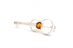 Amber Guitar Brooch – Amber