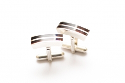 Double Stripe Amber Cufflinks