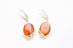 Flat Dangle Amber Earrings