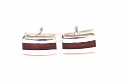 Rectangle Stripe Amber Cufflinks