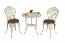 The Lisburn Cream 2 Seat Outdoor Aluminium Garden Bistro Set