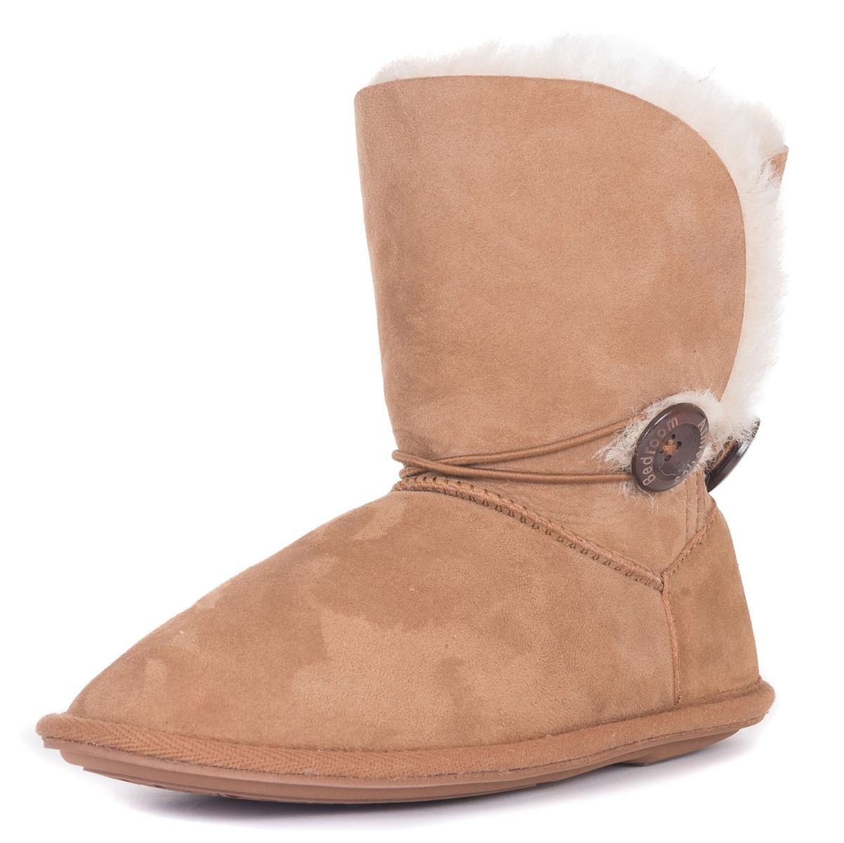 Etta Double Faced Sheepskin Button Slipper Boots – Small – Chestnut – Women’s – Bedroom Athletics