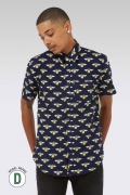 Bee Print Short Sleeve Shirt – Charlie / 0 =UK 8 / US 4 / xxS