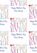 Best Mum Ever Lettering Mother S Day Wrapping Paper