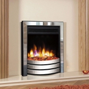 Celsi Ultiflame VR Designer Electric Fire – Chrome & Black / No spacer required