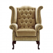 Portabello – 1694 Queen Anne Armchair – Mink House Chenille 1 Seater – High Quality Chenille – Cream – Deep Button Quilt 104 X 78.7 X 86.36 cm