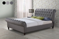 Swan Chesterfield Sleigh Bed – BedsDivans