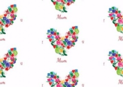 Colourful Flower Heart Mother S Day Wrapping Paper