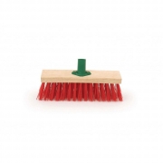 11.5″ Stiff Red PVC Broom Head Stiff Outdoor Brush Head with Bracket