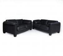 Pair of Black Leather De Sede Sofa’s – The Furniture Rooms