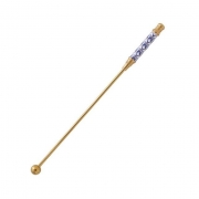 Handmade Opulent Long Handle Stirrers – Style F – Drink Stirrer – Blue / White / Gold – Ceramic – The Trouvailles