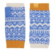 Joules Elsa Fairisle Fingerless Gloves In blue